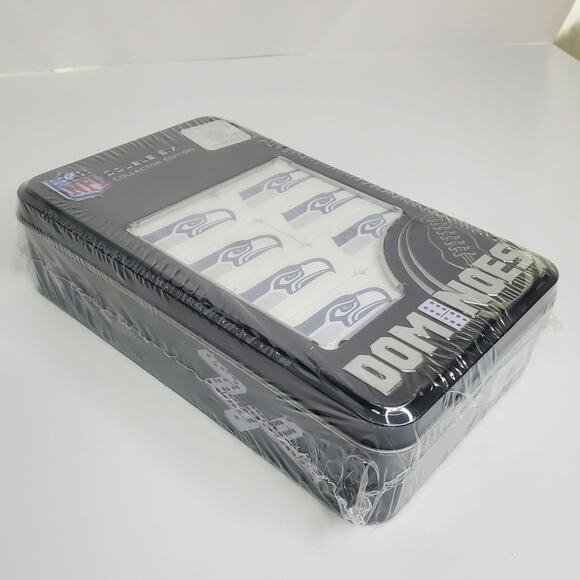 NFL Double Six Collector Edition Dominoes collectible tin box Seahawks - Picture 3 of 5